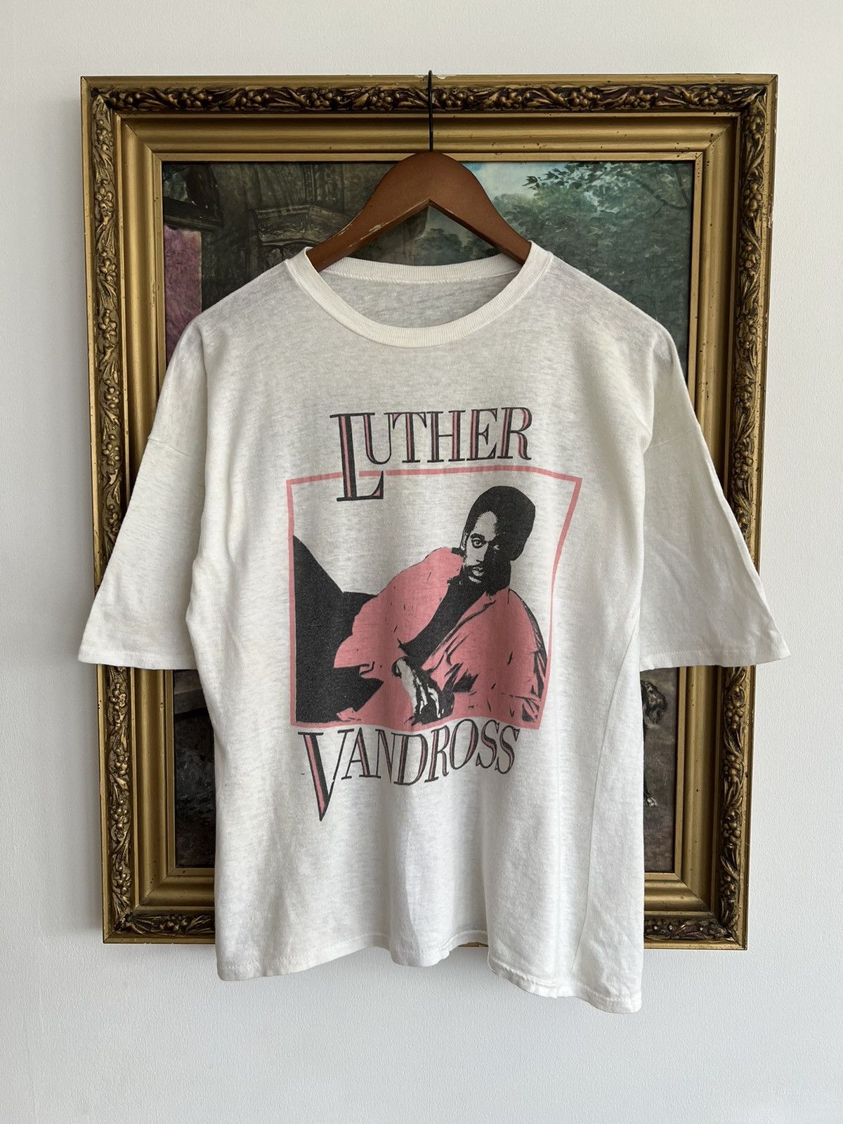 image of Band Tees x Vintage 80's Luther Vandross R&b Rap White Tee, Men's (Size Large)