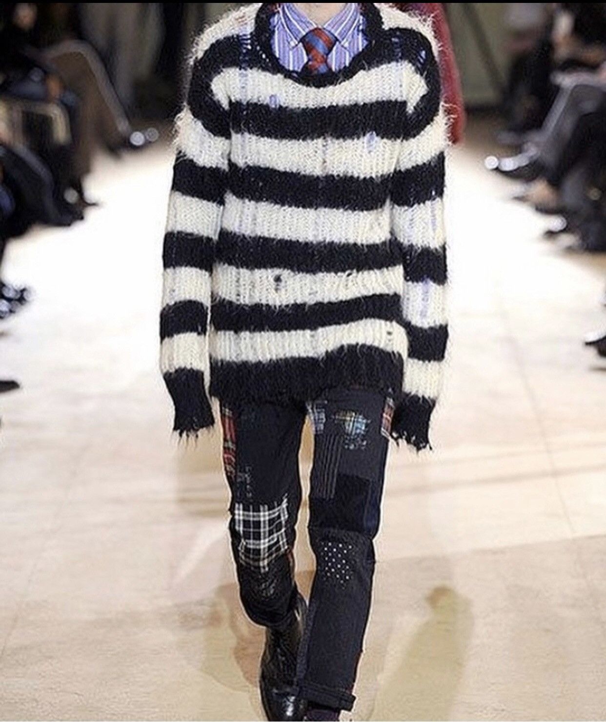 image of 20471120 x Beauty Beast Ppfm Seditiornaries Stripe Mohair Knit, Men's (Size Medium)