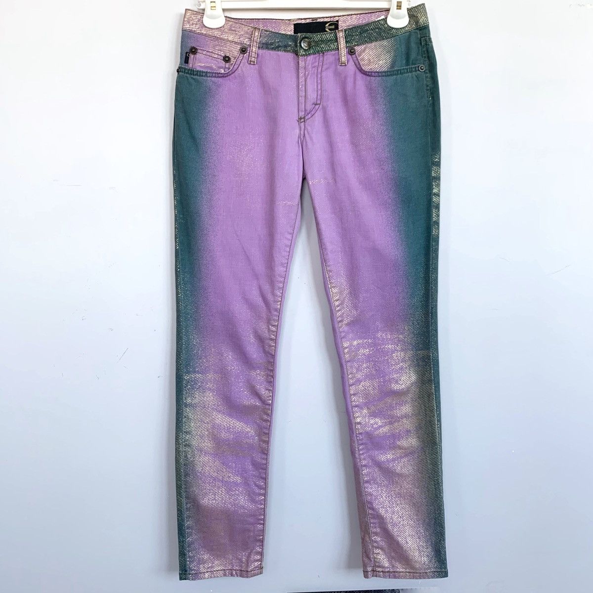 Just Cavalli Roberto Cavalli Jeans Pants Printed y2k Print 90s Purple Size 28" / US 6 / IT 42 - 4 Thumbnail