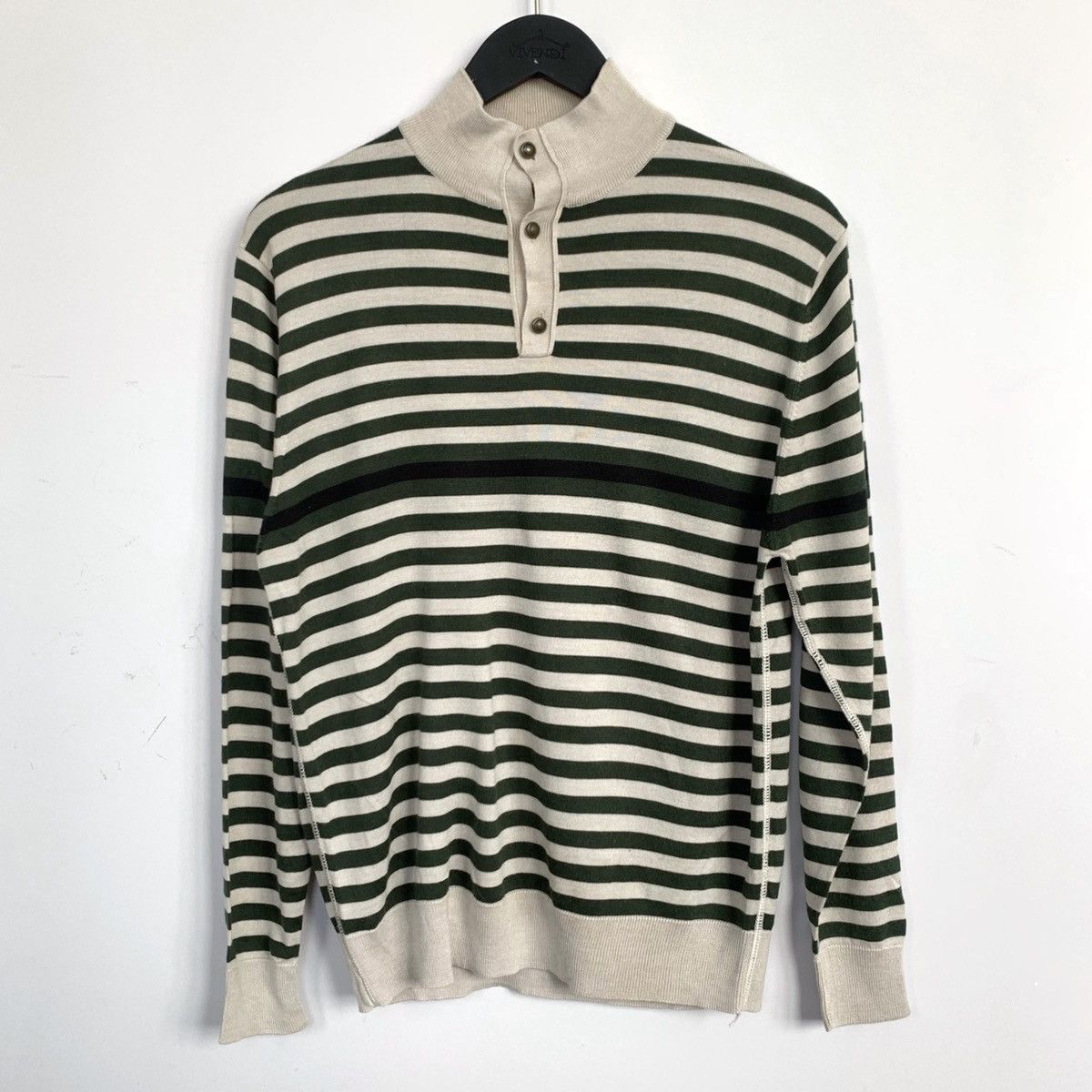 Gucci GUCCI Sweater Vintage Striped Jumper Black Green Beige Size US M / EU 48-50 / 2 - 6 Thumbnail