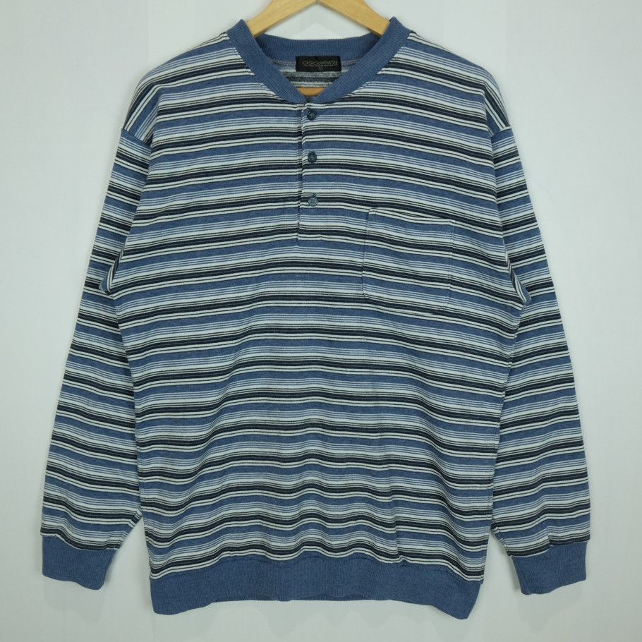 Japanese Brand Vintage 80's OSCARICH Striped Retro Classic Sweatshirts Size US L / EU 52-54 / 3 - 2 Thumbnail