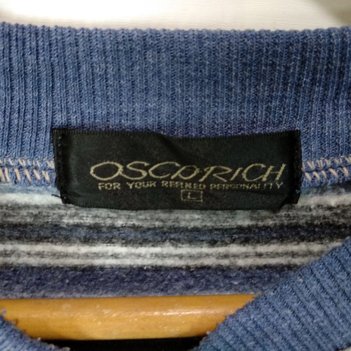 Japanese Brand Vintage 80's OSCARICH Striped Retro Classic Sweatshirts Size US L / EU 52-54 / 3 - 7 Thumbnail