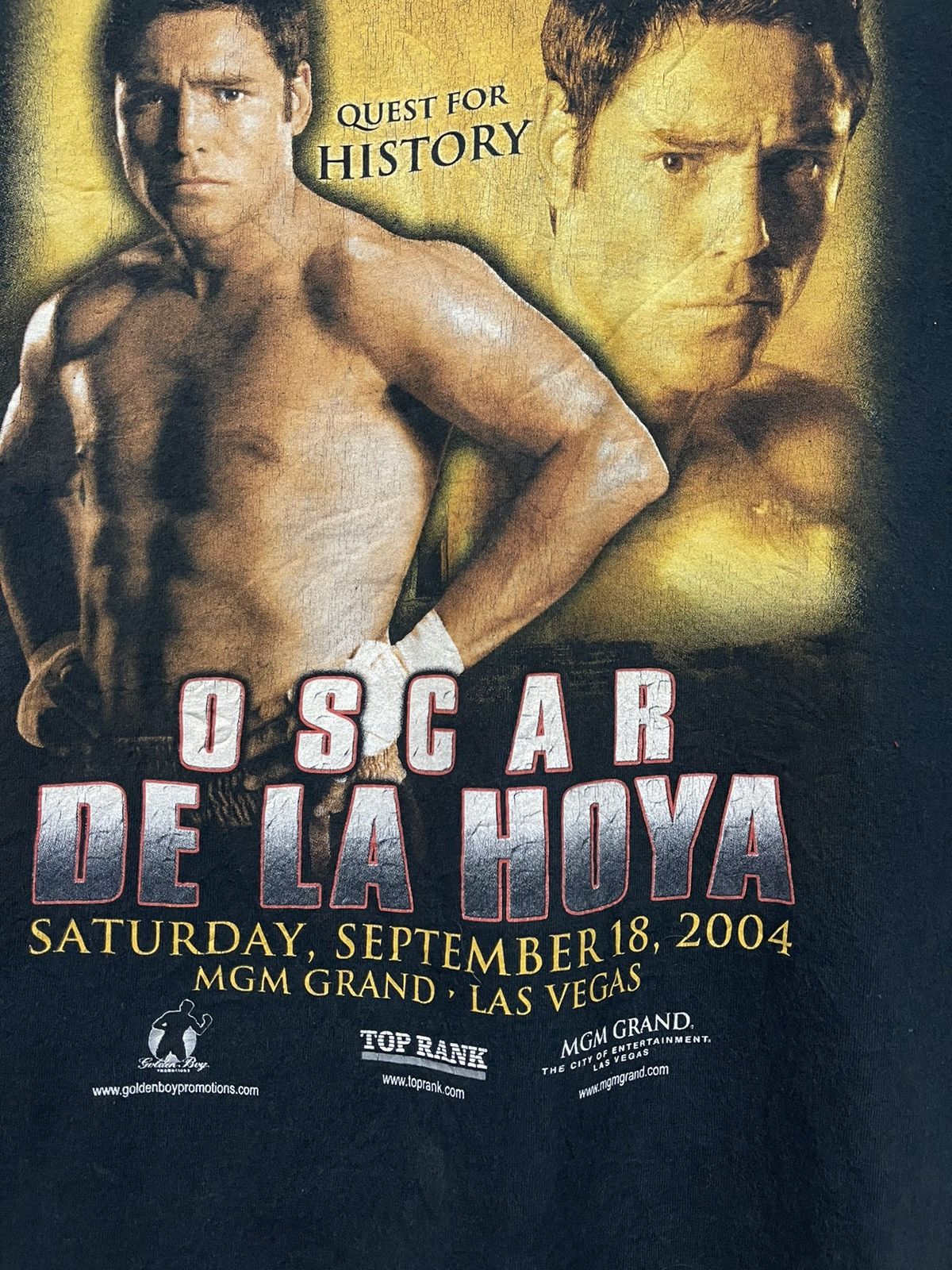 Rap Tees × Vintage × WCW/nWo Vintage Boxing Oscar De La Hoya Quest For History Shirt Size US XL / EU 56 / 4 - 4 Thumbnail