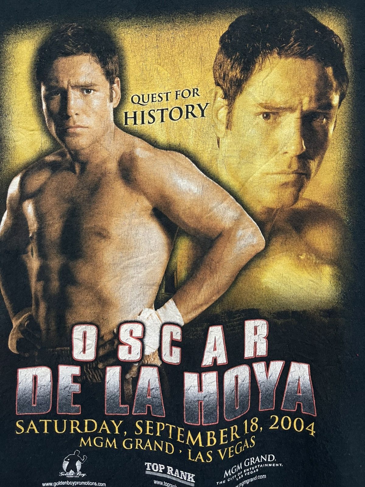 Rap Tees × Vintage × WCW/nWo Vintage Boxing Oscar De La Hoya Quest For History Shirt Size US XL / EU 56 / 4 - 2 Thumbnail