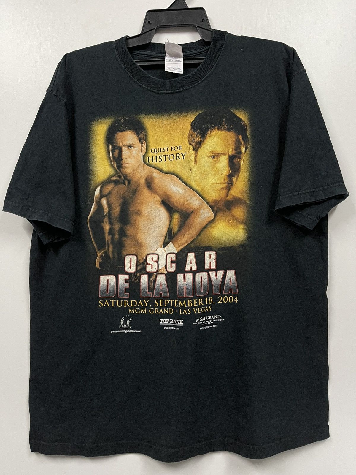 Rap Tees × Vintage × WCW/nWo Vintage Boxing Oscar De La Hoya Quest For History Shirt Size US XL / EU 56 / 4 - 1 Thumbnail