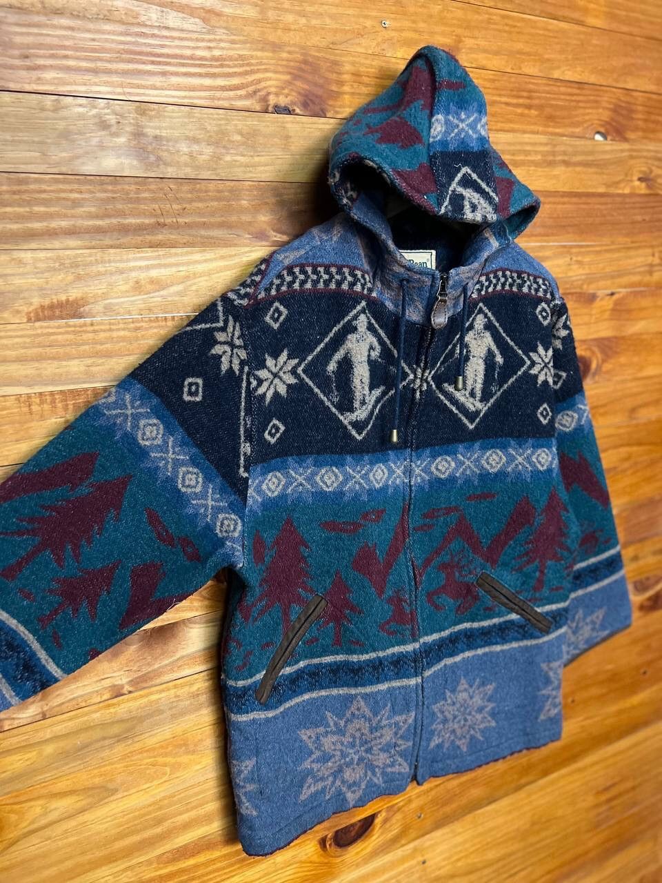 L.L. Bean VINTAGE L.L BEAN WOOL HOODIE NATIVE DESIGN Size US M / EU 48-50 / 2 - 5 Thumbnail