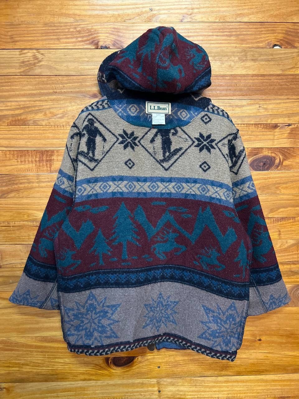 L.L. Bean VINTAGE L.L BEAN WOOL HOODIE NATIVE DESIGN Size US M / EU 48-50 / 2 - 11 Thumbnail