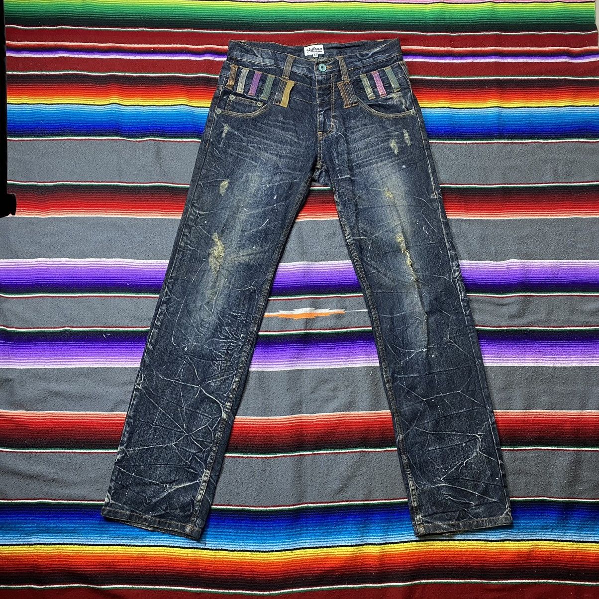 Vintage Vintage Nylaus Japanese Double Waist Lighting Design Denim Size US 33 - 1 Thumbnail