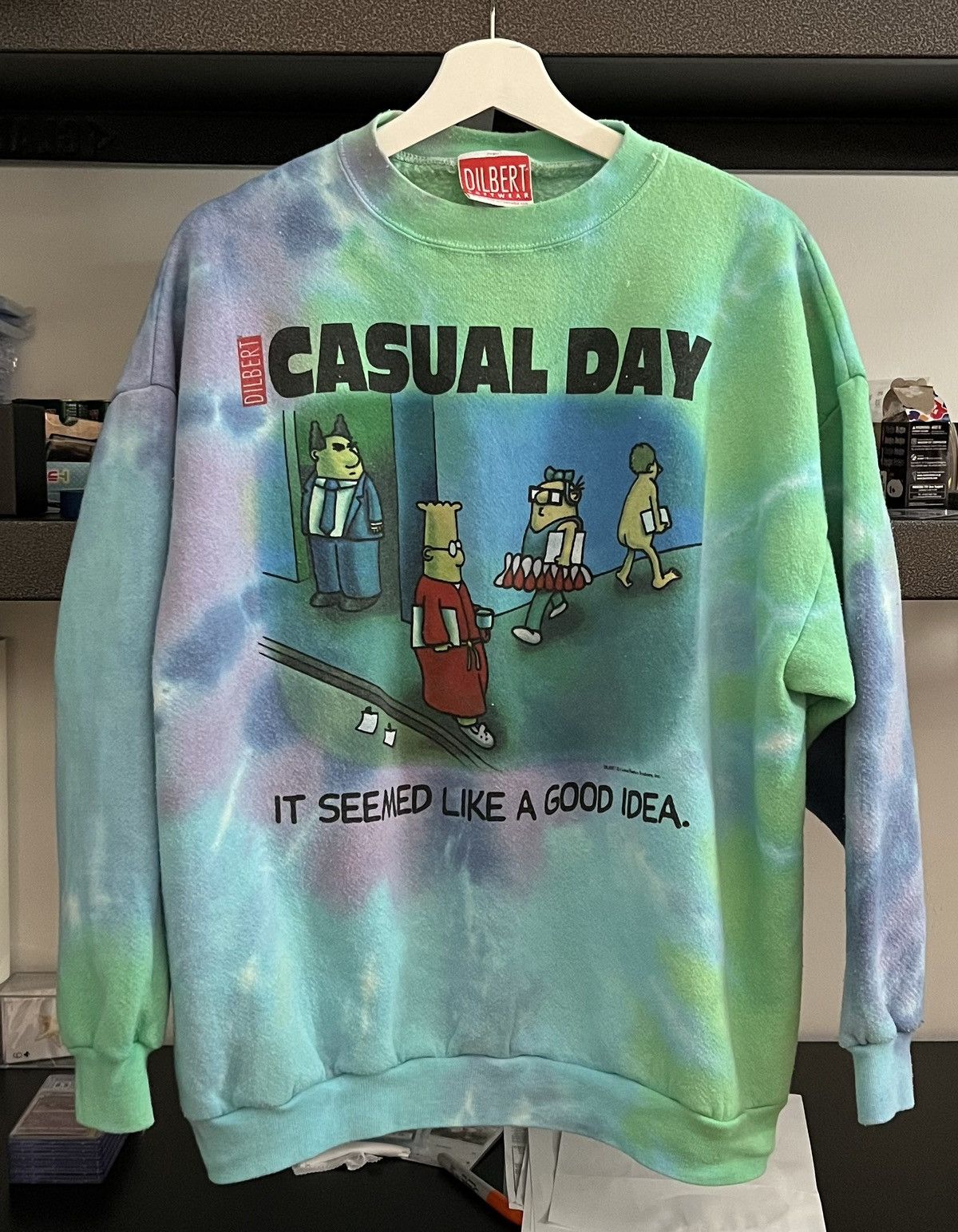 Vintage 90s Dilbert tie dye Crewneck Size US XL / EU 56 / 4 - 1 Thumbnail