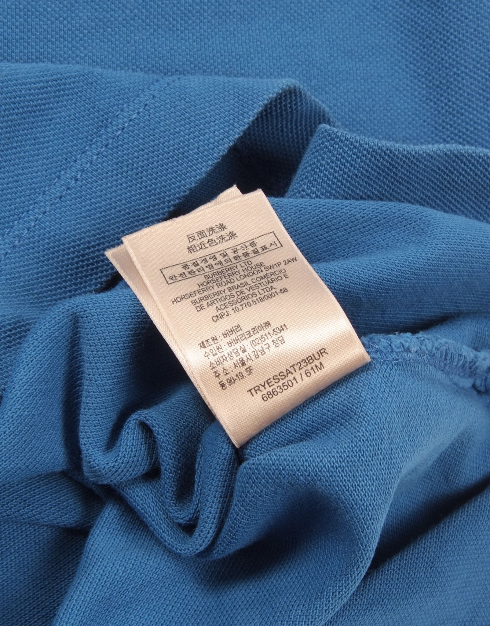 Burberry Burberry Brit Blue Cotton Polo Shirt Size US M / EU 48-50 / 2 - 6 Thumbnail