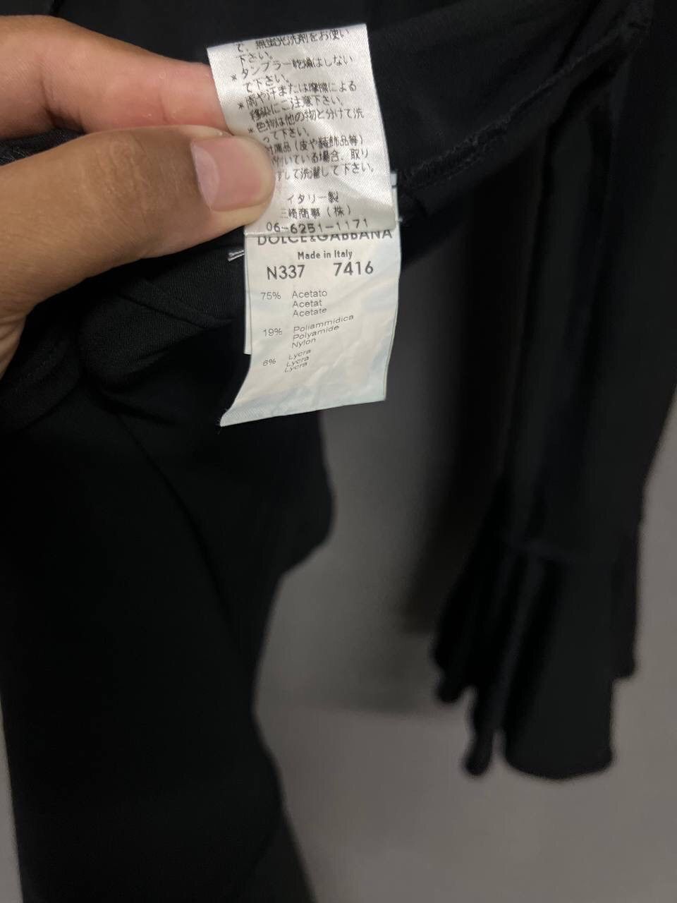 Dolce & Gabbana ARCHIVE DOLCE & GABBANA RUFFLE COLLAR BLACK DRESS Size XS / US 0-2 / IT 36-38 - 15 Thumbnail