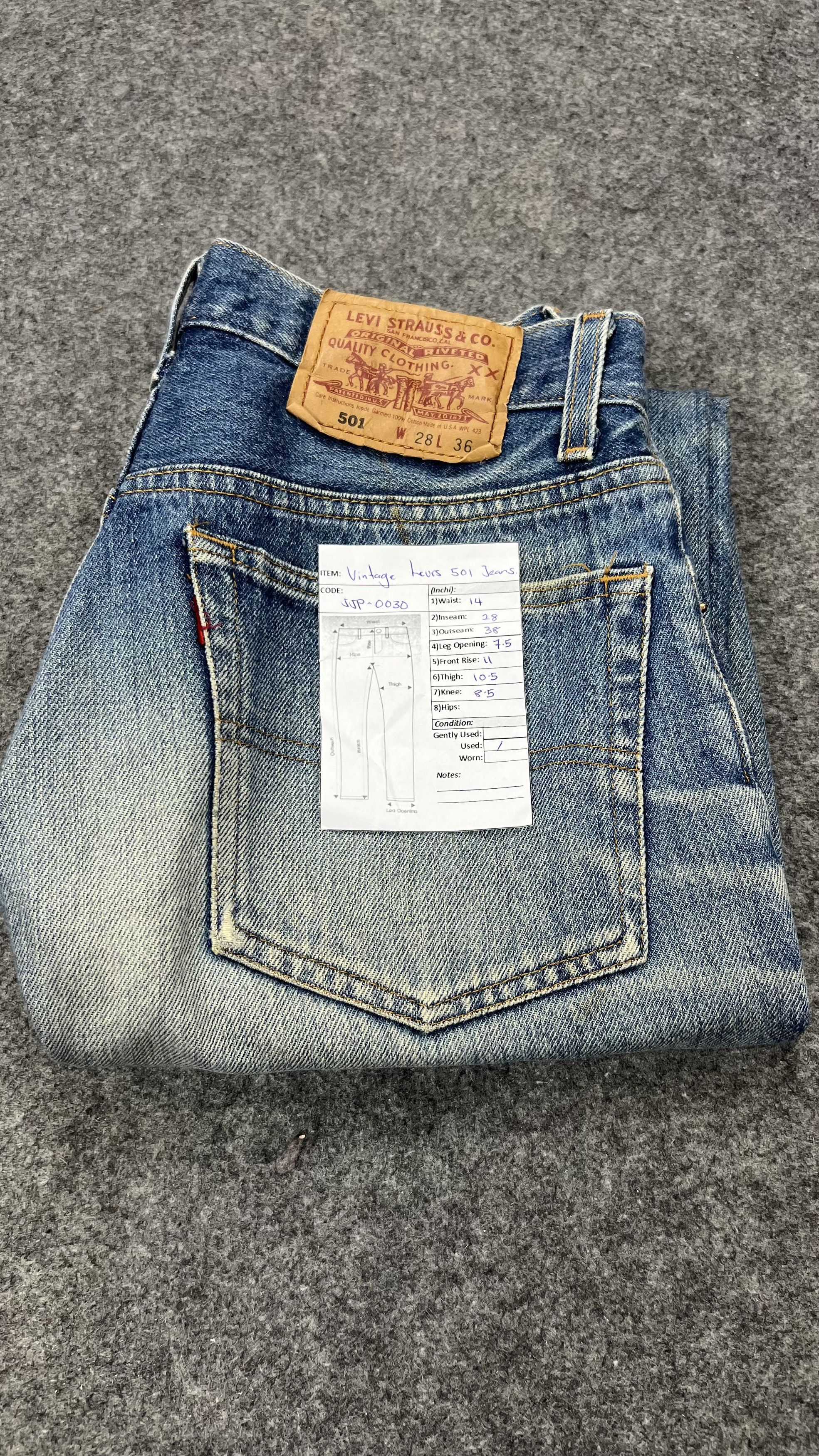 Levi's × Vintage Distressed Levis 501 jeans Size US 28 / EU 44 - 19 Thumbnail
