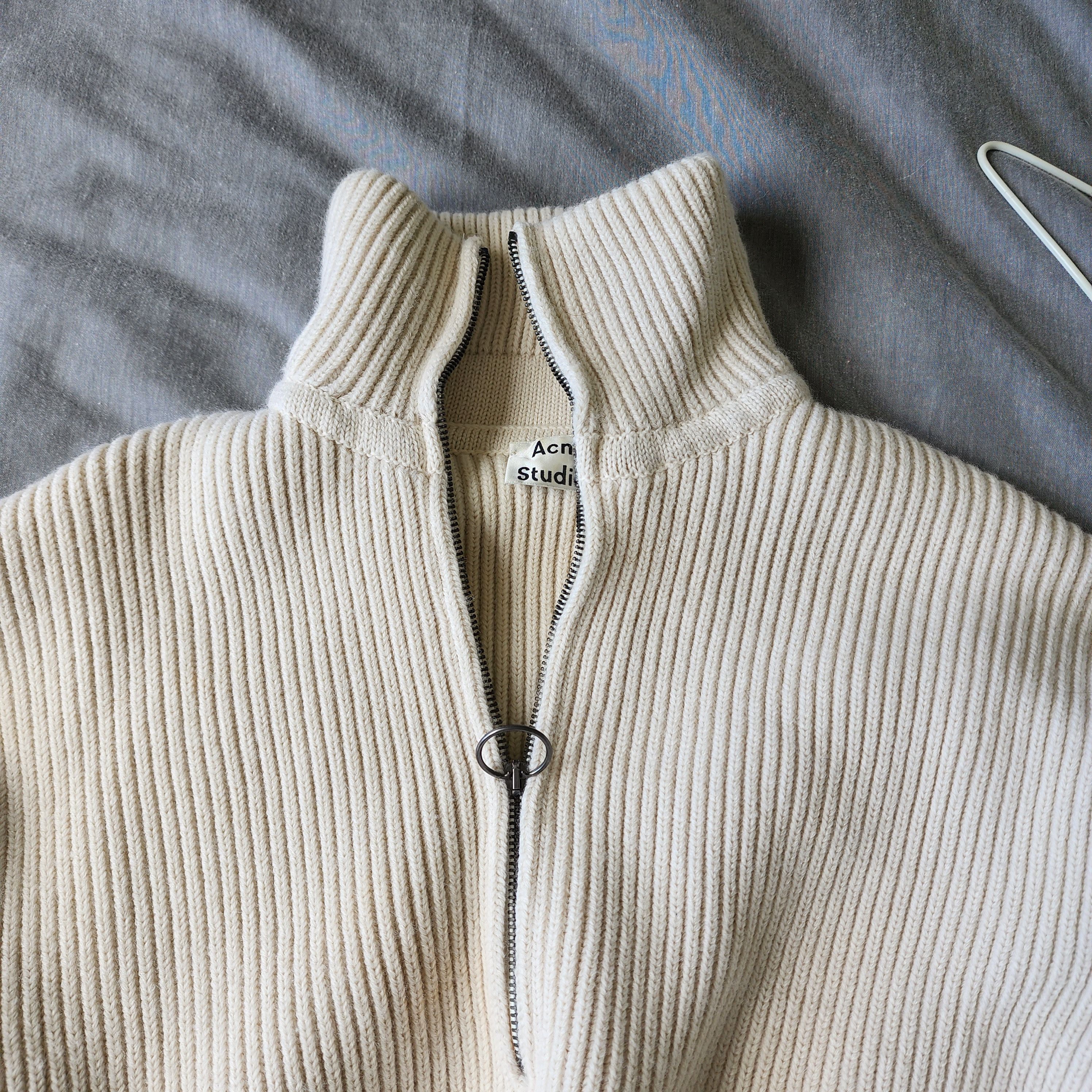 Acne Studios Acne Studios Neptune Ribbed Wool-blend Half-zip Sweater Size US M / EU 48-50 / 2 - 2 Thumbnail