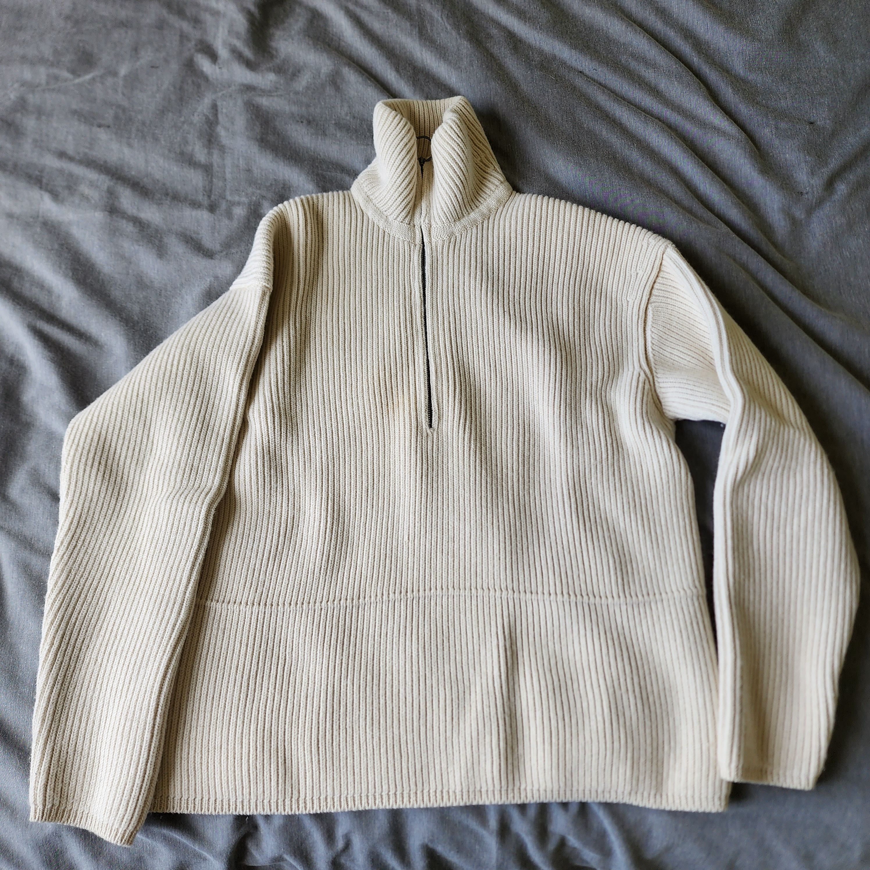 Acne Studios Acne Studios Neptune Ribbed Wool-blend Half-zip Sweater Size US M / EU 48-50 / 2 - 1 Thumbnail