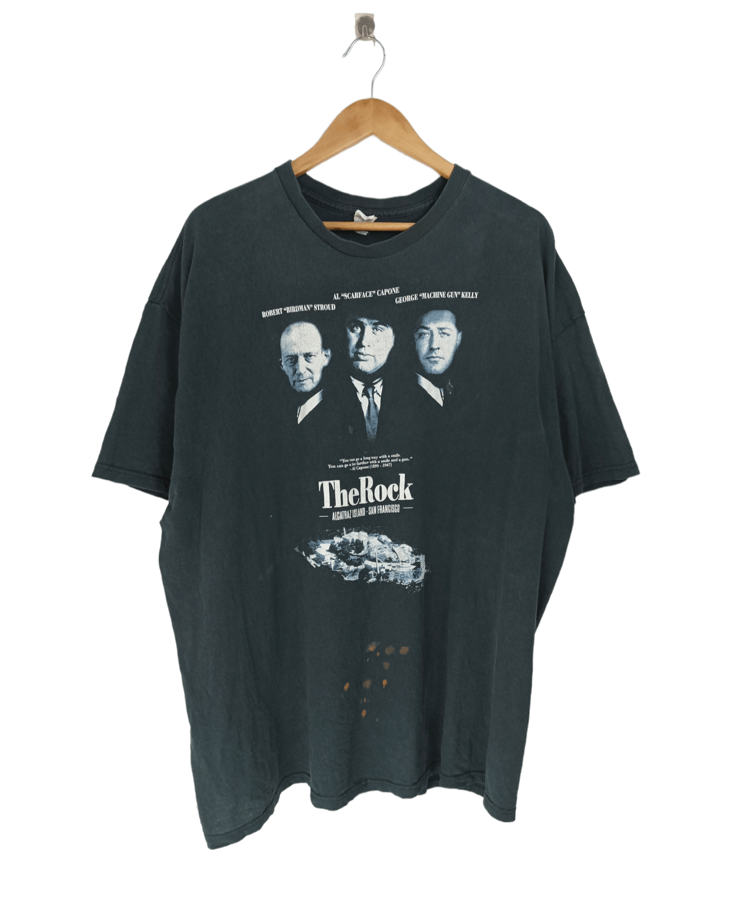 THRASHED FADED VINTAGE THE ROCK ALCATRAZ MOVIE TEE