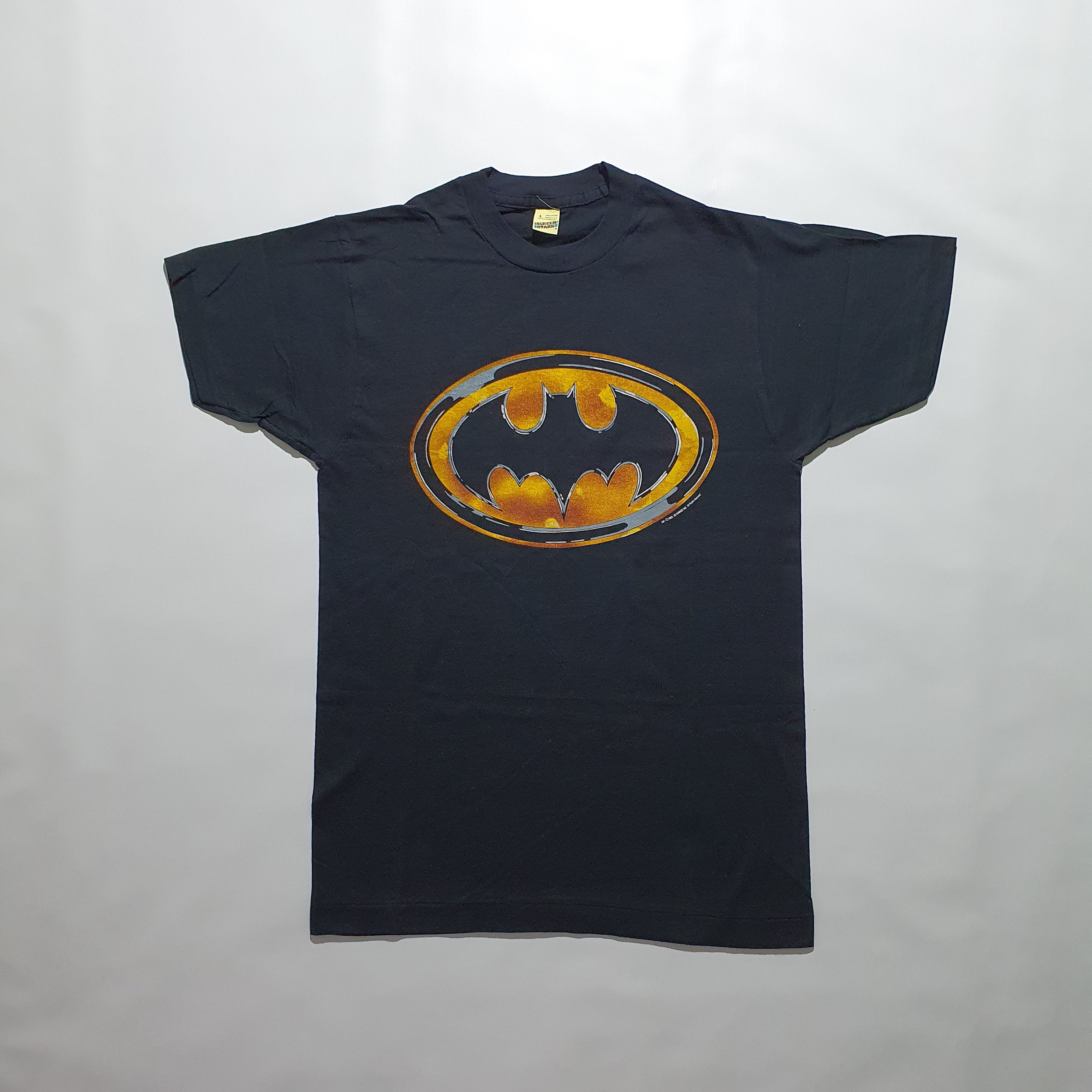 image of Deadstock '89 Vintage Batman Logo Single Stitch Tee in Black, Men's (Size Medium)