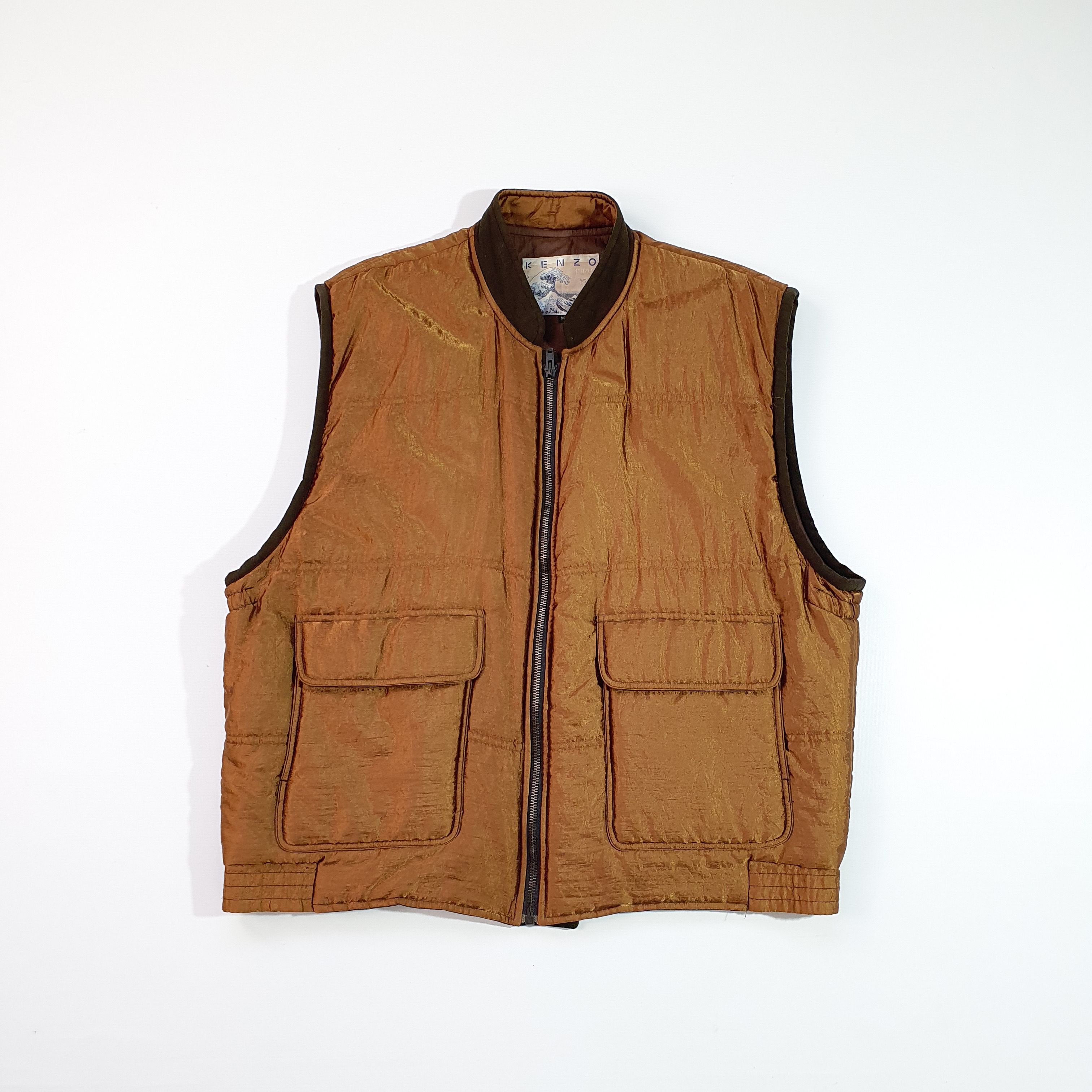 Japanese Brand × Kenzo 80s KENZO France Made Vest With Suede Neck Rare Design Size US L / EU 52-54 / 3 - 3 Thumbnail