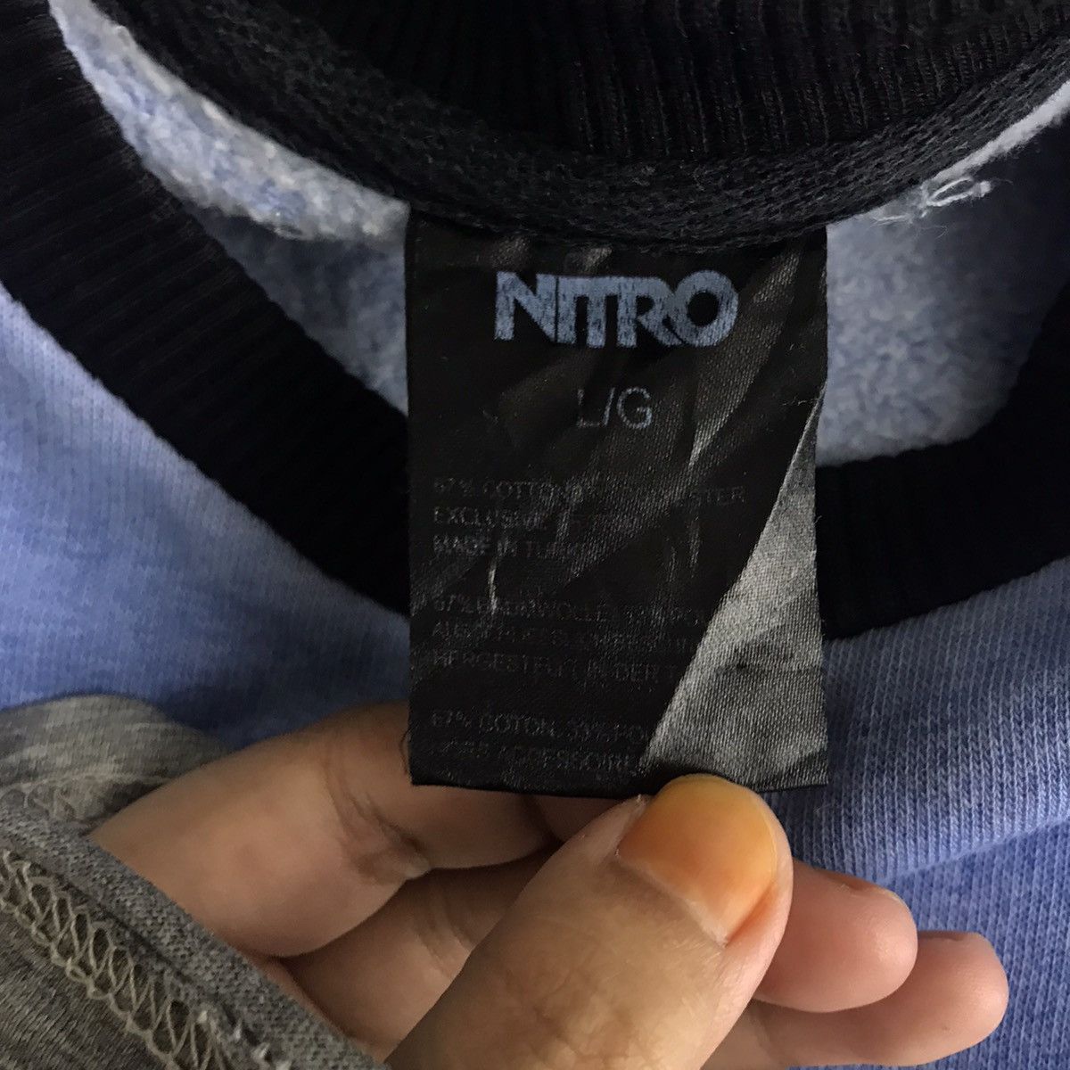 Vintage NITRO SNOWBOARDS Oversize Blue Sweatshirt Size US L / EU 52-54 / 3 - 5 Thumbnail