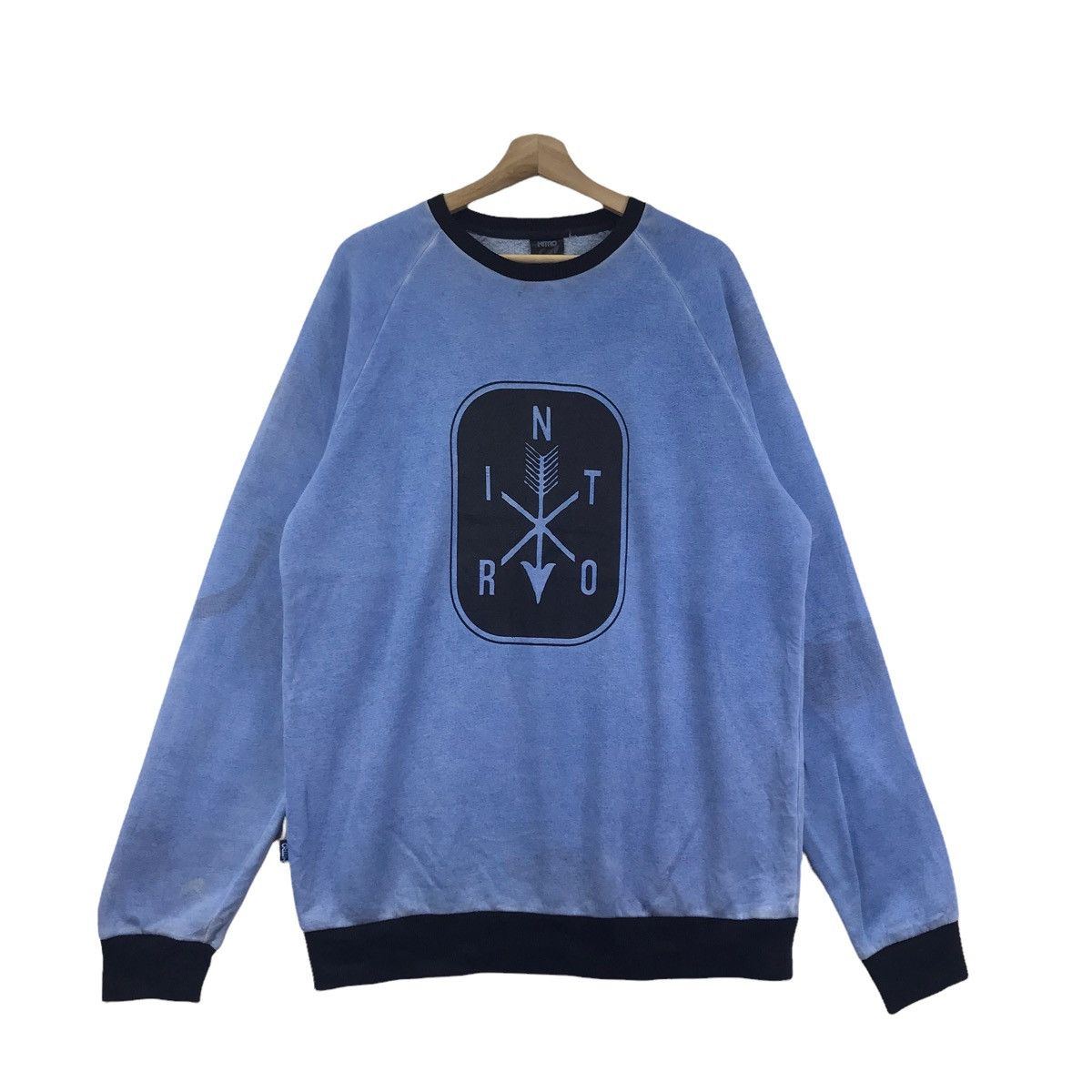 Vintage NITRO SNOWBOARDS Oversize Blue Sweatshirt Size US L / EU 52-54 / 3 - 1 Thumbnail