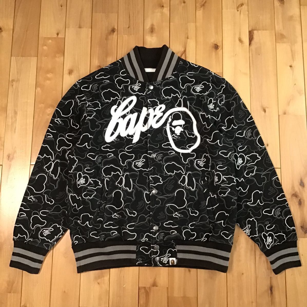 Bape Nigo BAPE Neon camo sweat varsity jacket a bathing ape NIGO Grailed