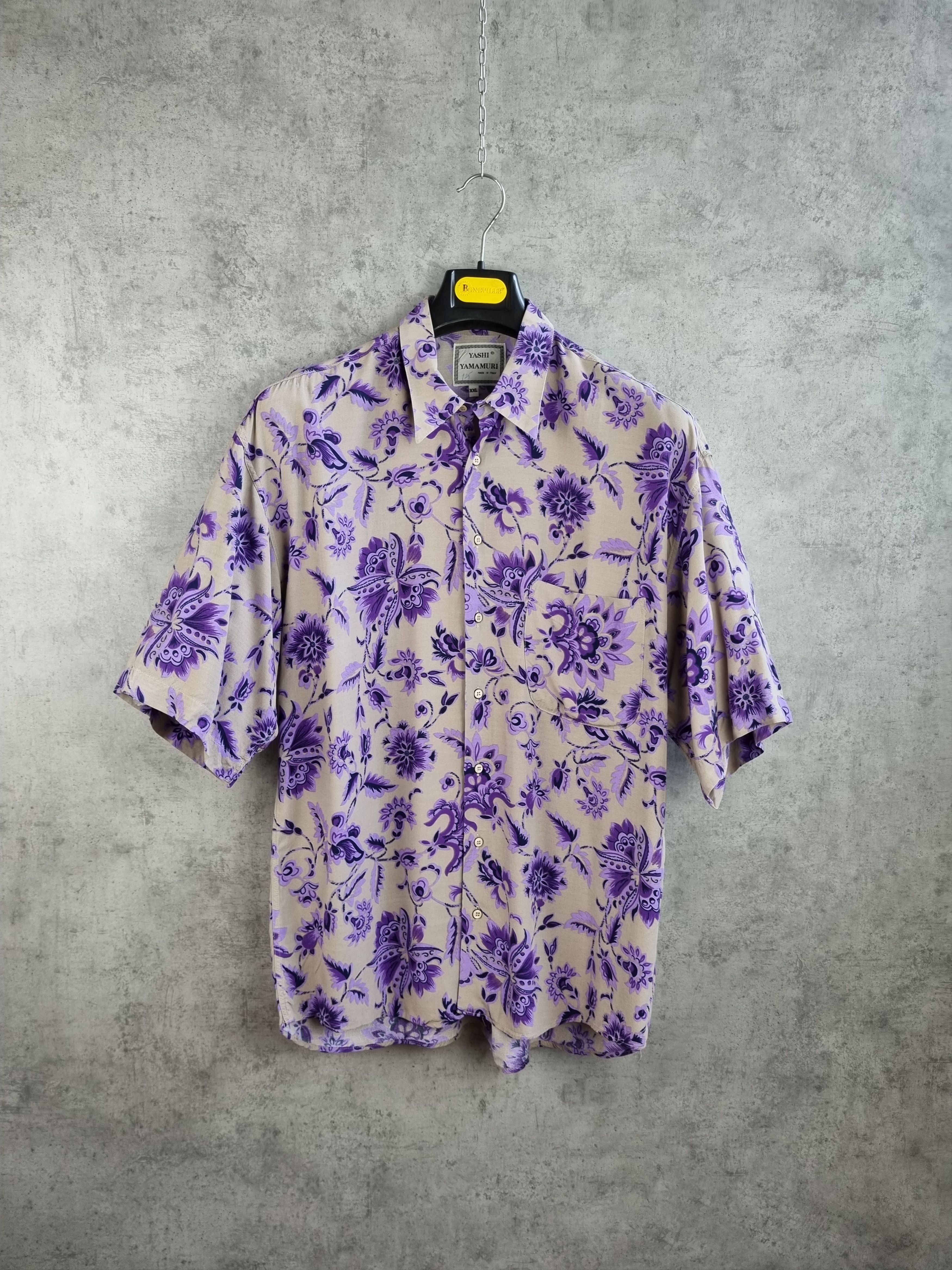 Japanese Brand 80s Vintage Hawaiian Shirt Floral Design by YASHI YAMAMURI Size US XXL / EU 58 / 5 - 2 Thumbnail