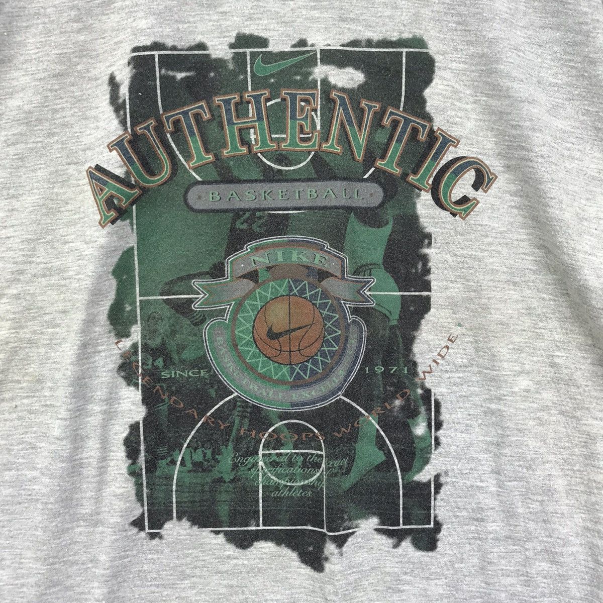 Nike Vintage 90s NIKE AUTHENTIC BASKETBALL Grey T shirt Size US M / EU 48-50 / 2 - 3 Thumbnail