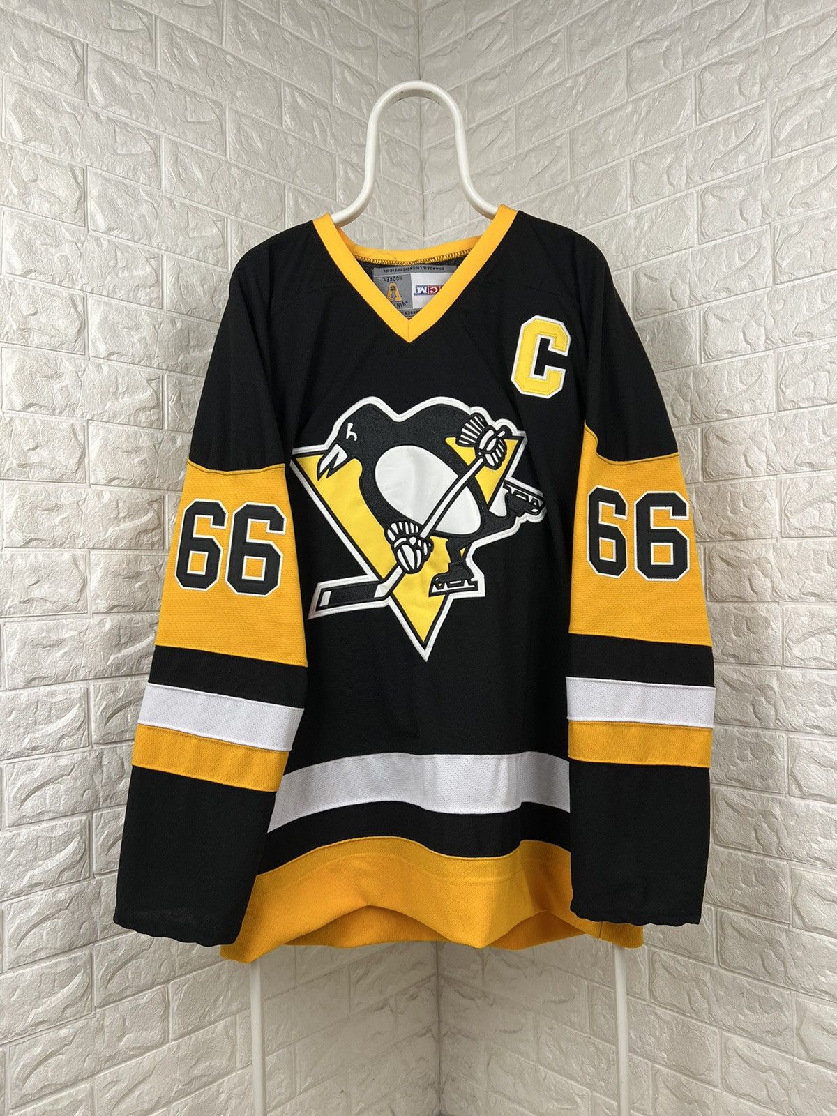 Vintage #66 MARIO LEMIEUX Pittsburgh Penguins NHL CCM Jersey YS/YM