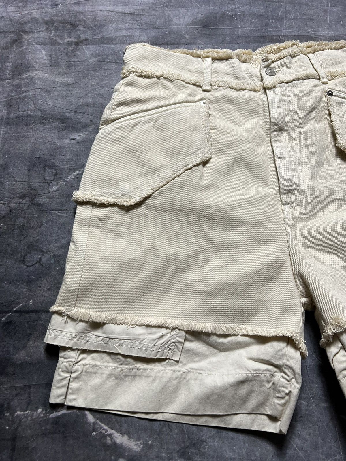 1017 ALYX 9SM 1017 ALYX 9SM Skater Cargo Fringed Denim Shorts Size US 32 / EU 48 - 2 Thumbnail