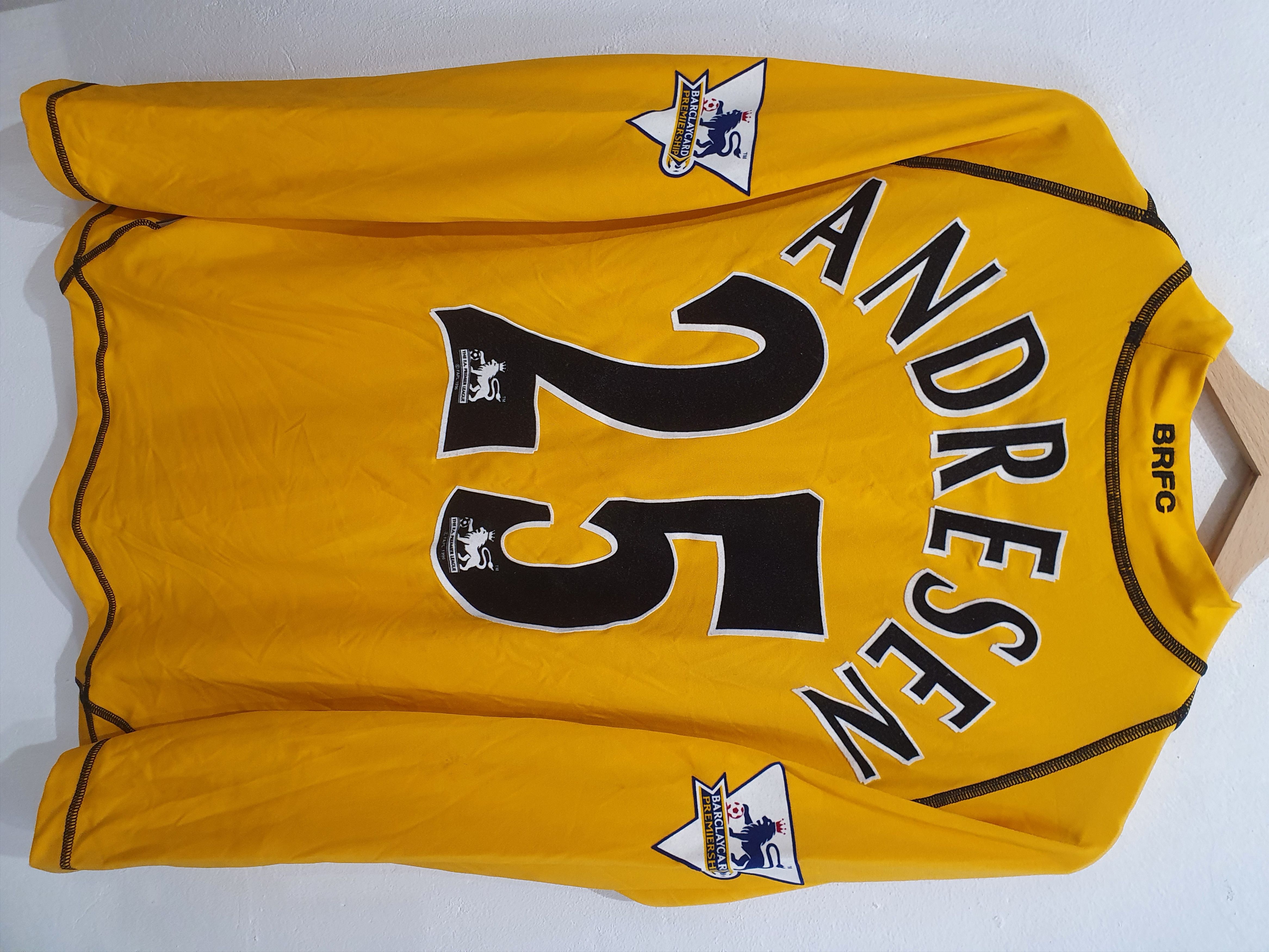 Image of Jersey x Kappa Andresen Kappa Blackburn Rovers Size L XL Shirt 2004 in Yellow, Men's