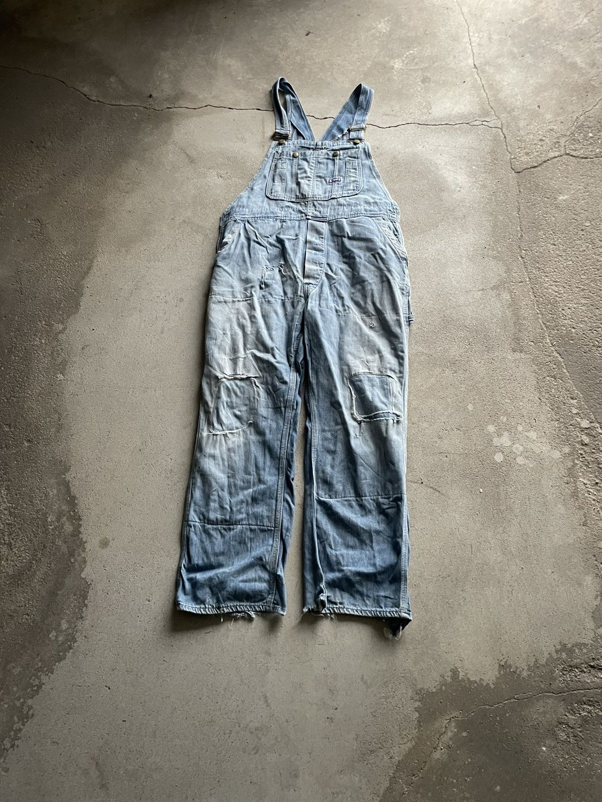 Vintage 70s Big Smith Repaired Overalls