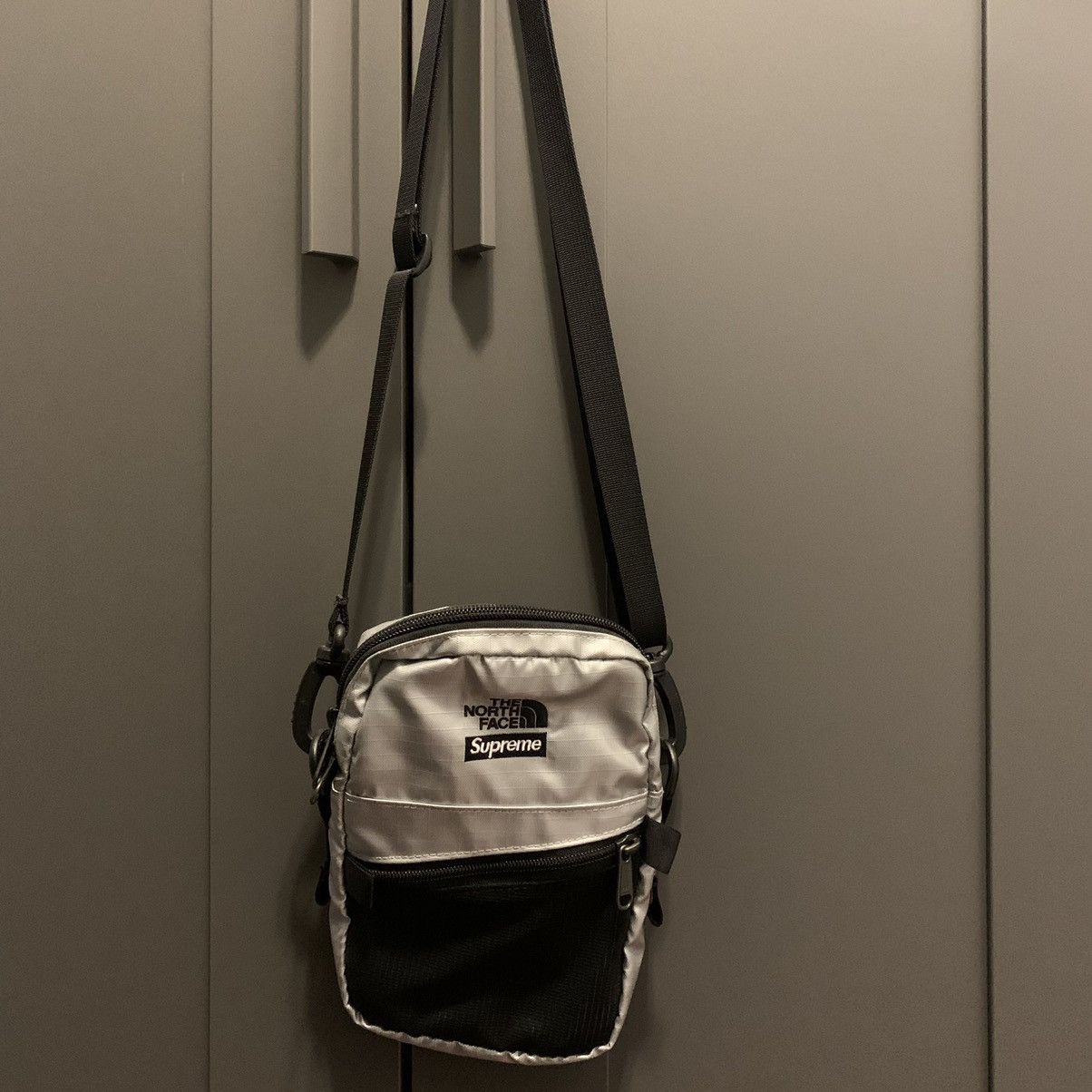 Supreme Supreme The North Face Metallic Shoulder Bag Silver | Grailed