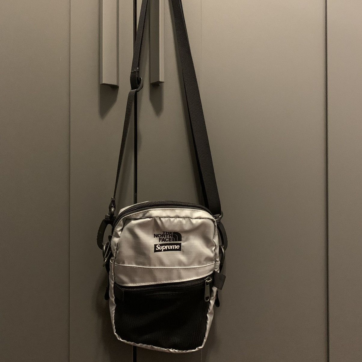 Supreme The North Face Metallic Shoulder Bag Silver, Men's