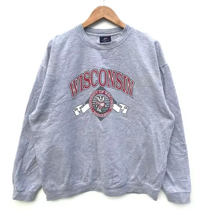 Vintage Vintage 90s UNIVERSITY Of WISCONSIN BADGERS Big Logo Size US XXL / EU 58 / 5 - 1 Thumbnail