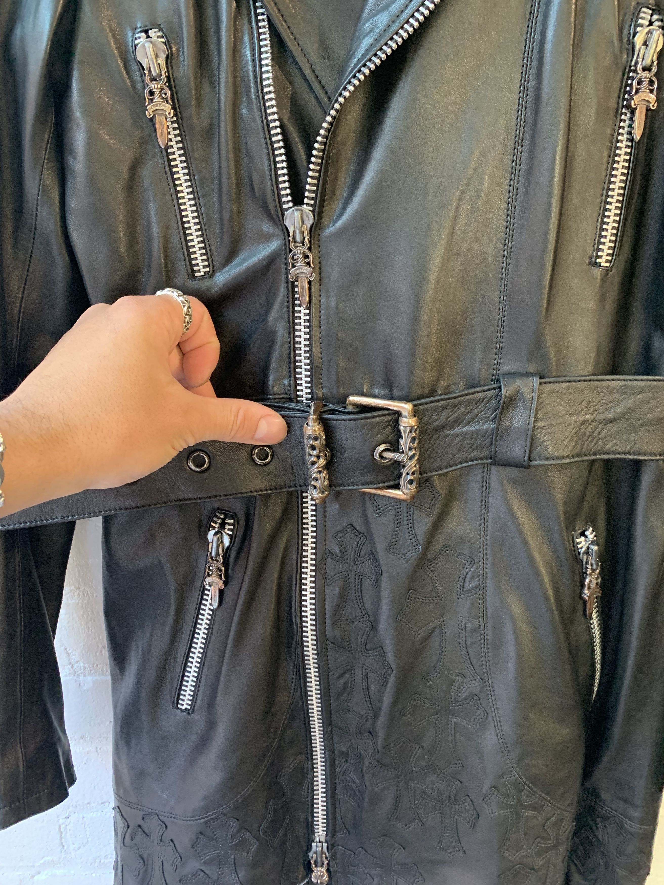 Chrome Hearts CHROME HEARTS 1/1 80 CROSS LEATHER GRIM REAPER JACKET Size US S / EU 44-46 / 1 - 2 Thumbnail