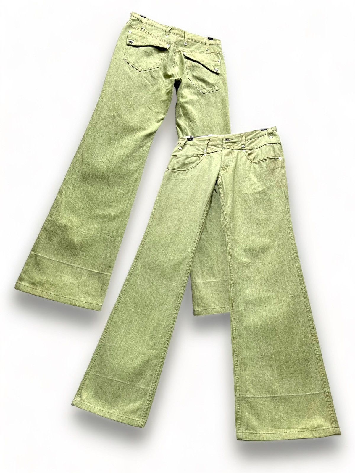 image of Vintage x Yohji Yamamoto Flare A.a.r Yohji Yamamoto Designer Soft Green Minimalist in Light Green (