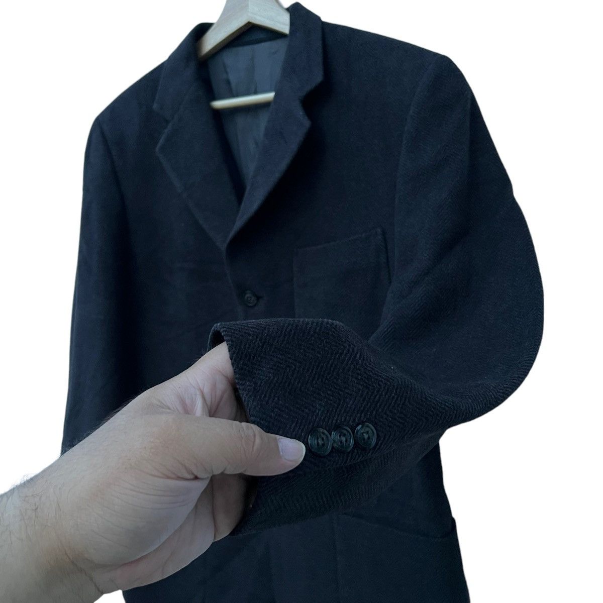 Burberry VINTAGE BURBERRY LONDON HERRINGBONE WOOL DOUBLE BREAST Size US L / EU 52-54 / 3 - 5 Thumbnail