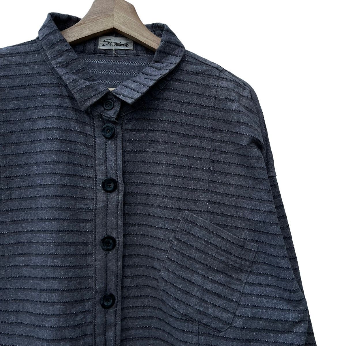 Japanese Brand VINTAGE ST RIVER JAPAN STRIPED HIKORY CHORE JACKET Size US L / EU 52-54 / 3 - 4 Thumbnail