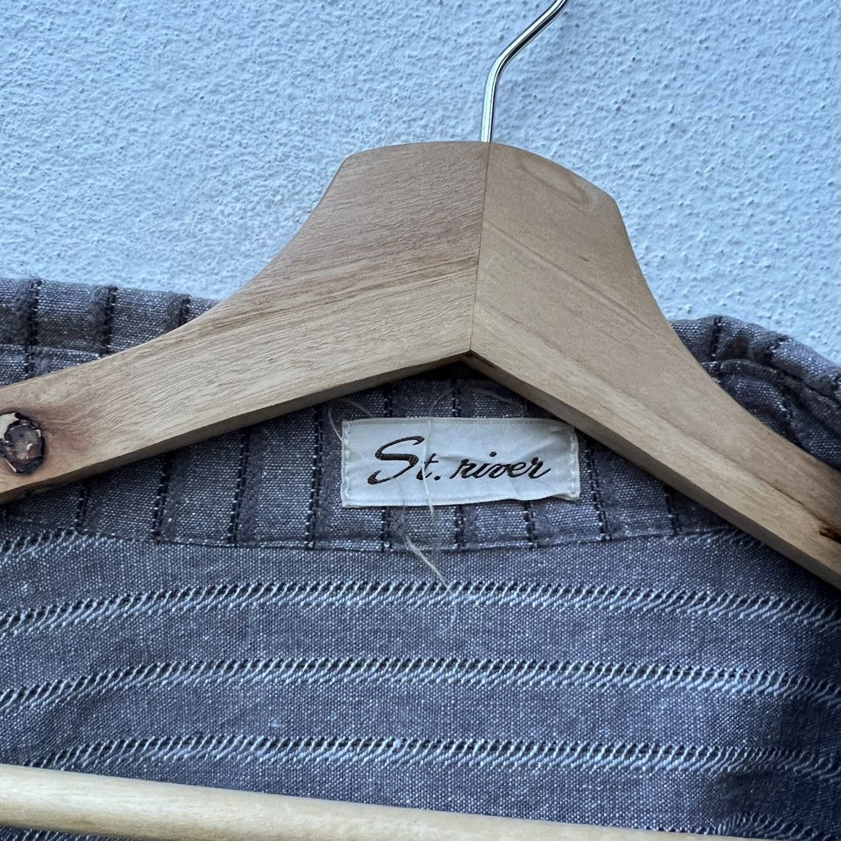 Japanese Brand VINTAGE ST RIVER JAPAN STRIPED HIKORY CHORE JACKET Size US L / EU 52-54 / 3 - 9 Thumbnail
