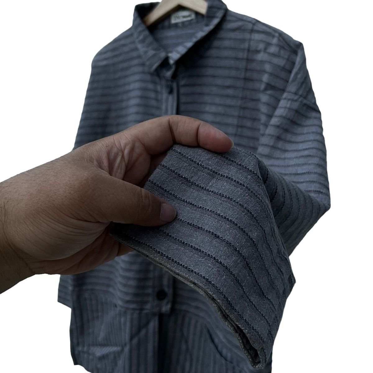 Japanese Brand VINTAGE ST RIVER JAPAN STRIPED HIKORY CHORE JACKET Size US L / EU 52-54 / 3 - 6 Thumbnail
