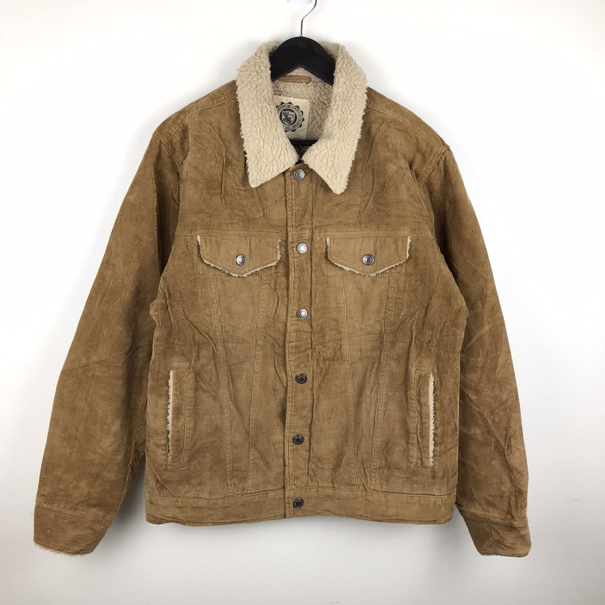 image of Vintage Japanese Jungle Storm Sherpa Corduroy Jacket in Brown, Men's (Size Medium)