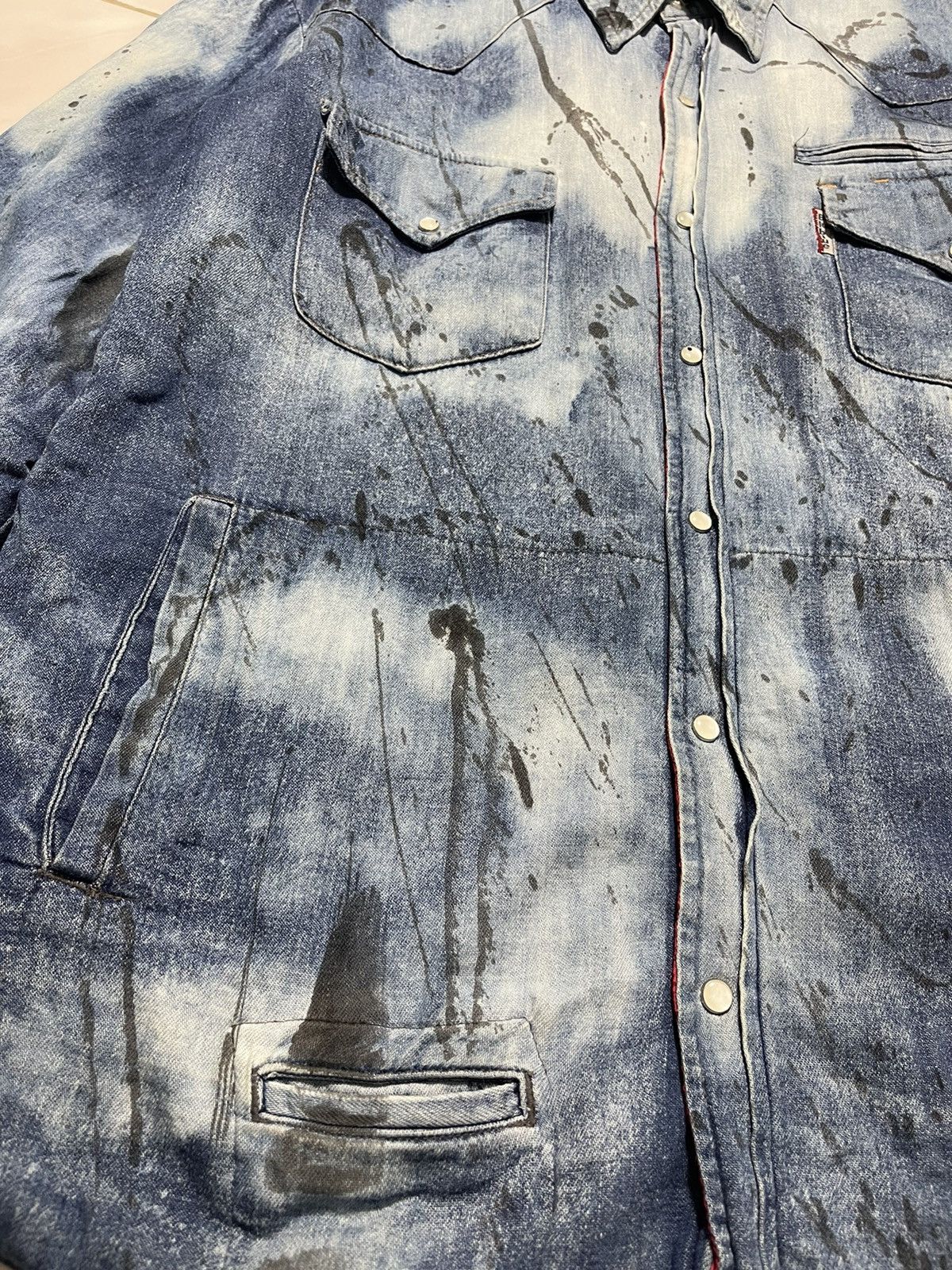 Blue Blue Japan Blue Blue Japan Distressed Painter Design Jacket Size US L / EU 52-54 / 3 - 3 Thumbnail