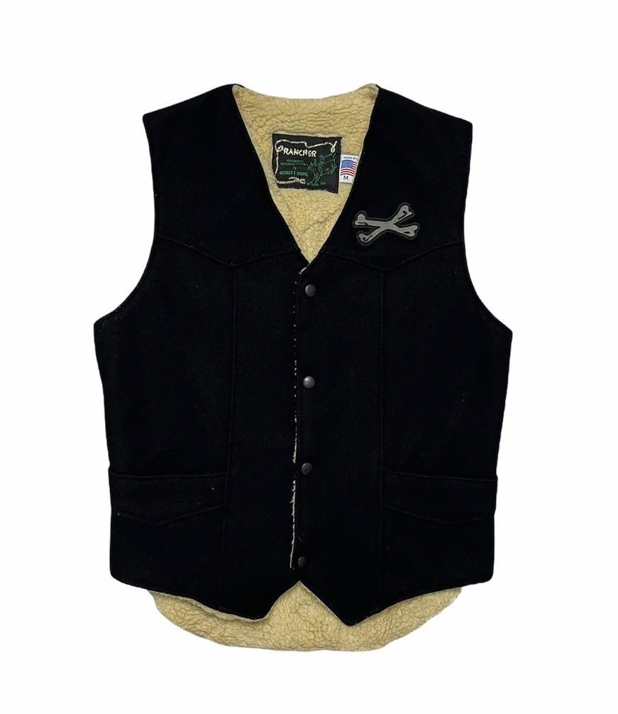 Schott Rancher By Schott X Backdrop Sherpa Skull Motive Vest Size US M / EU 48-50 / 2 - 1 Thumbnail