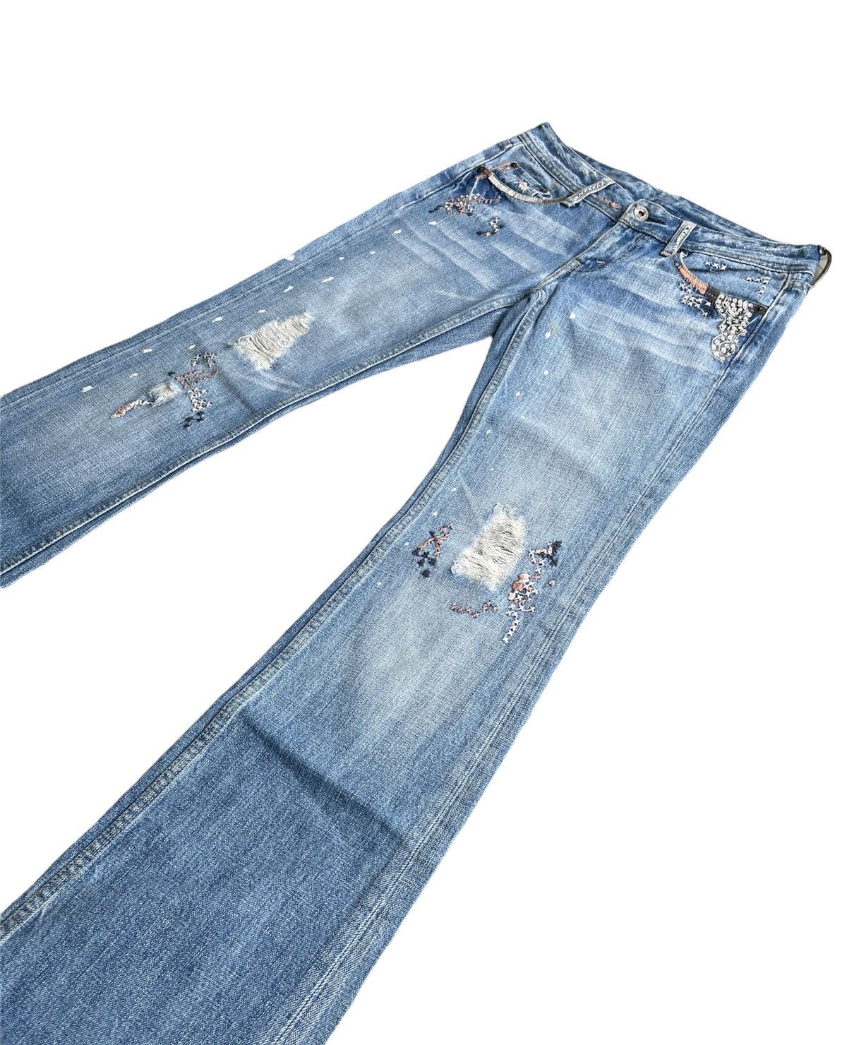 Levi's Levis Flare 553 Vintage 2006 Distressed Custom Size US 29 - 3 Thumbnail