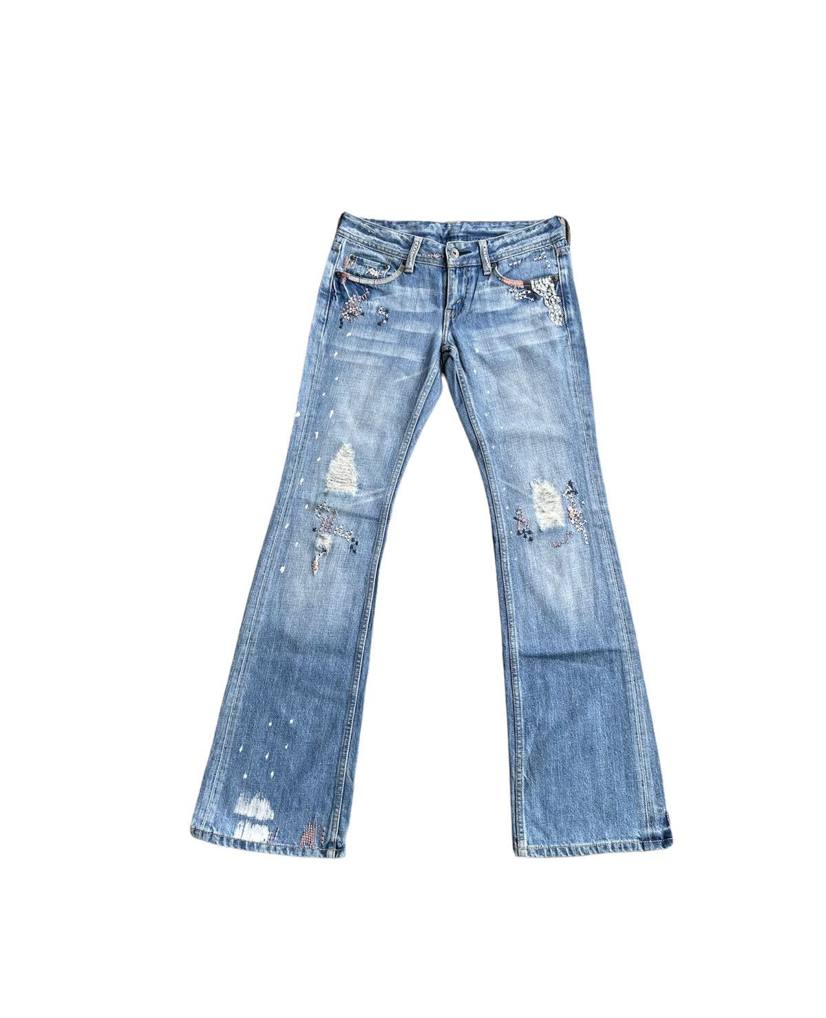 Levi's Levis Flare 553 Vintage 2006 Distressed Custom Size US 29 - 1 Thumbnail