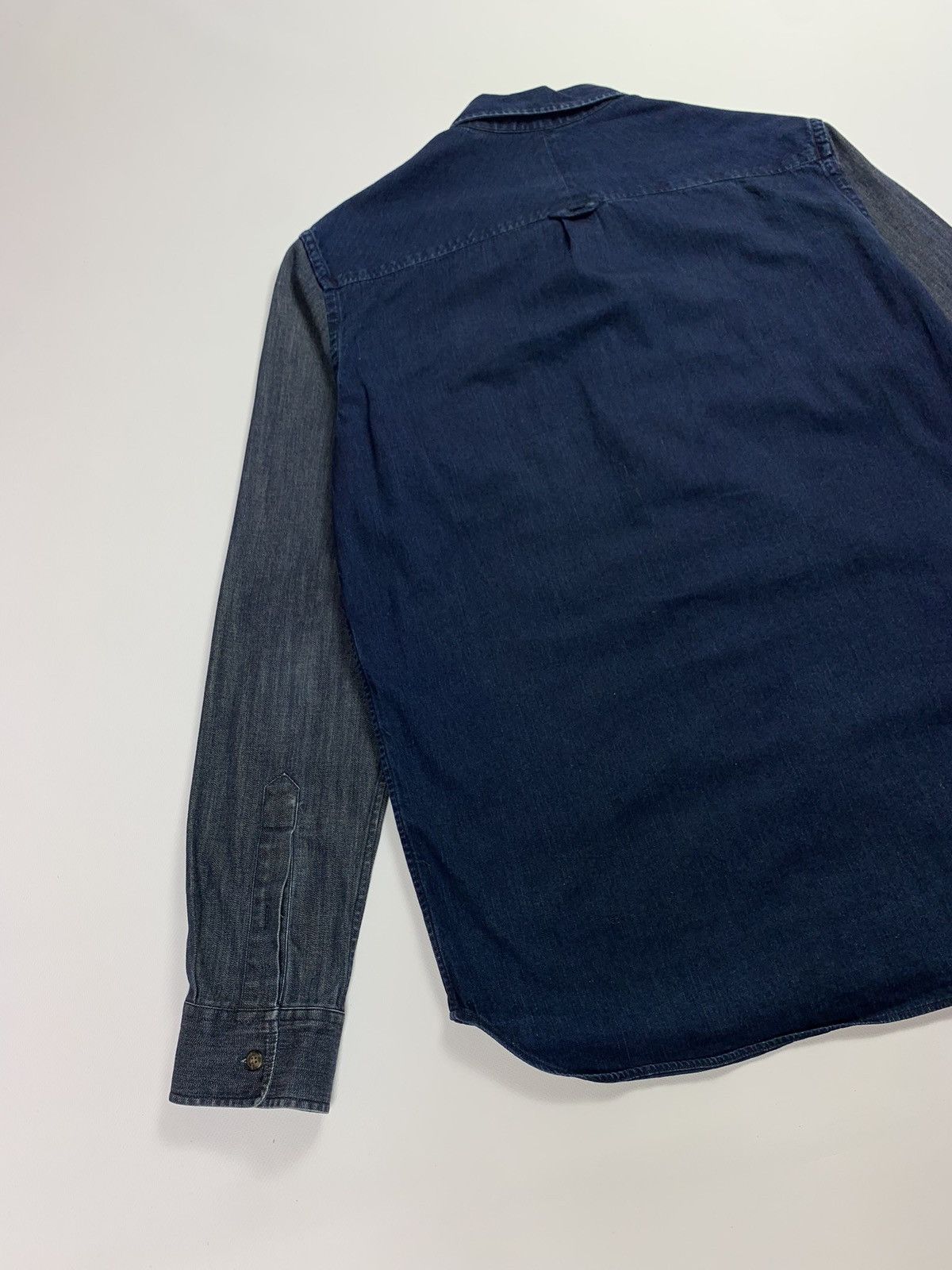 Designer Mauro Grifoni men’s designer denim shirt size 16 / 41 blue Size US L / EU 52-54 / 3 - 6 Thumbnail