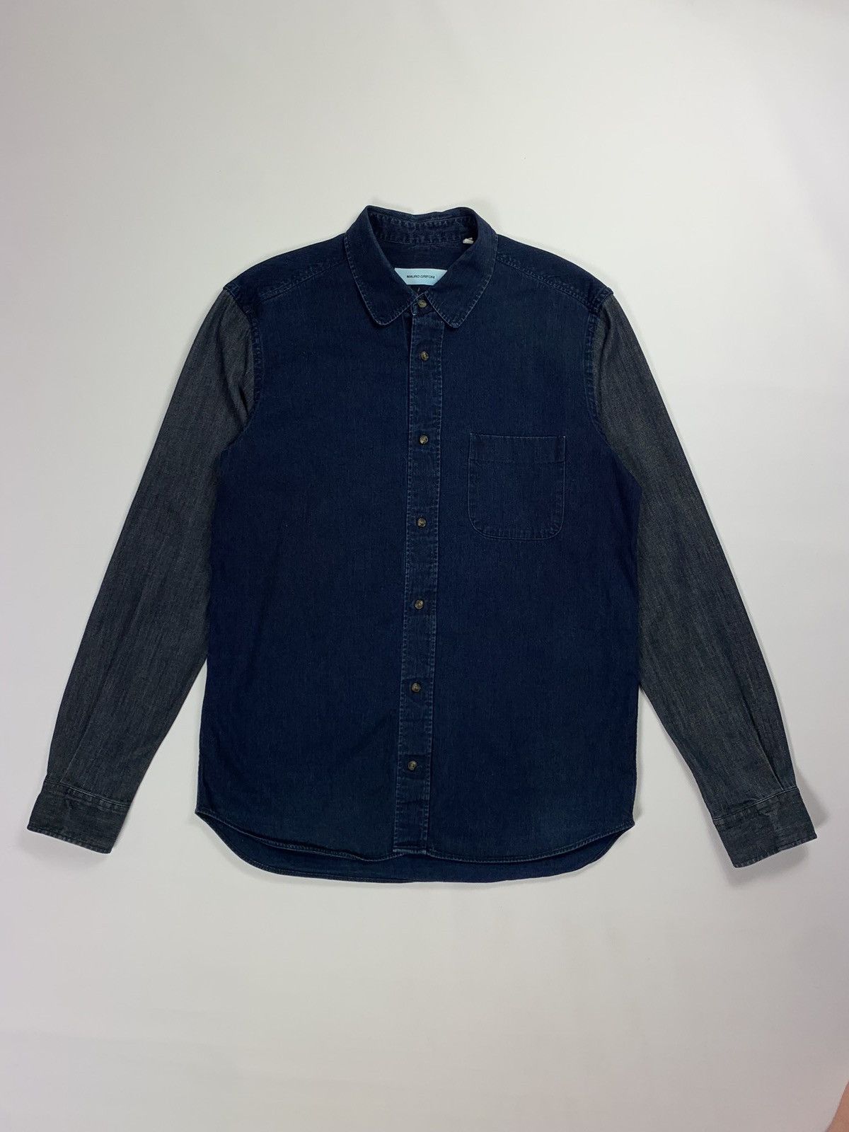 Designer Mauro Grifoni men’s designer denim shirt size 16 / 41 blue Size US L / EU 52-54 / 3 - 1 Thumbnail