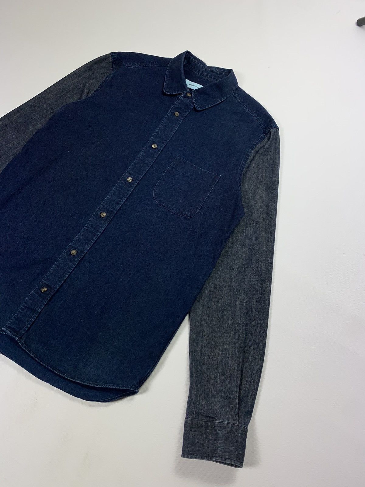Designer Mauro Grifoni men’s designer denim shirt size 16 / 41 blue Size US L / EU 52-54 / 3 - 2 Thumbnail