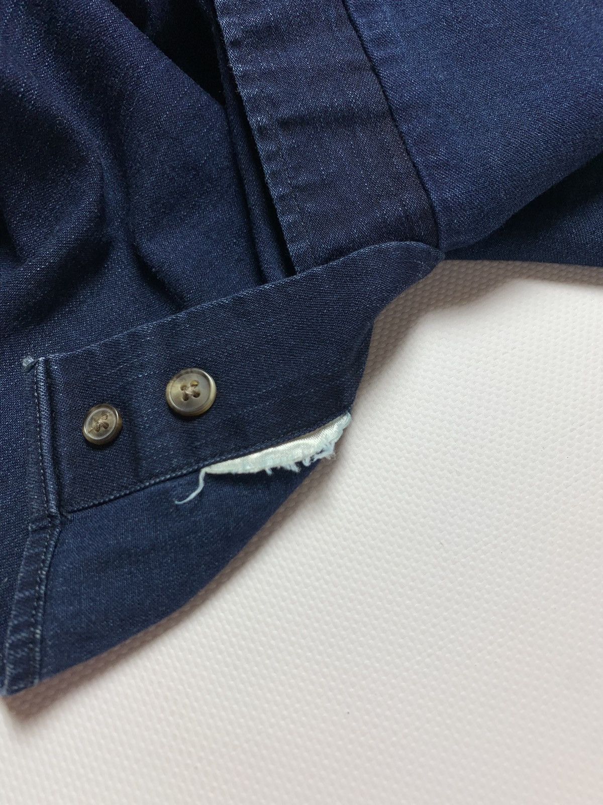 Designer Mauro Grifoni men’s designer denim shirt size 16 / 41 blue Size US L / EU 52-54 / 3 - 10 Thumbnail