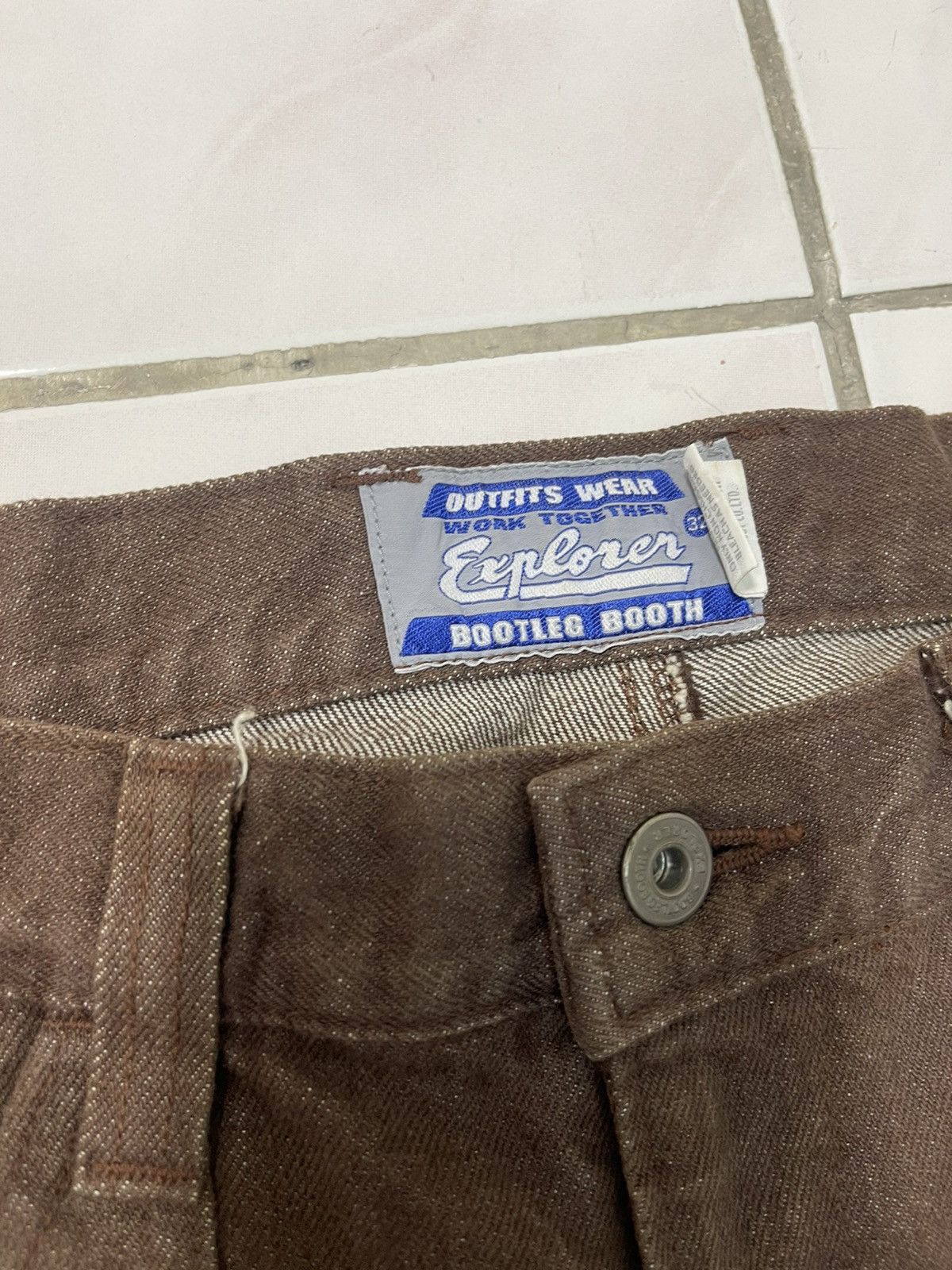 Vintage Explorer Bootleg Booth USA Double Knee Jeans Size US 32 / EU 48 - 3 Thumbnail