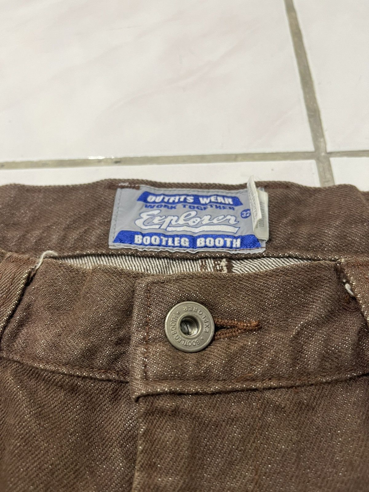 Vintage Explorer Bootleg Booth USA Double Knee Jeans Size US 32 / EU 48 - 4 Thumbnail